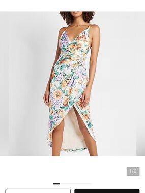 Express NWT Floral Twist Hi-Lo Midi Dress